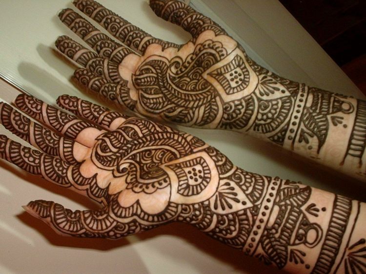 henna tatovering palme ornamenter indisk stil