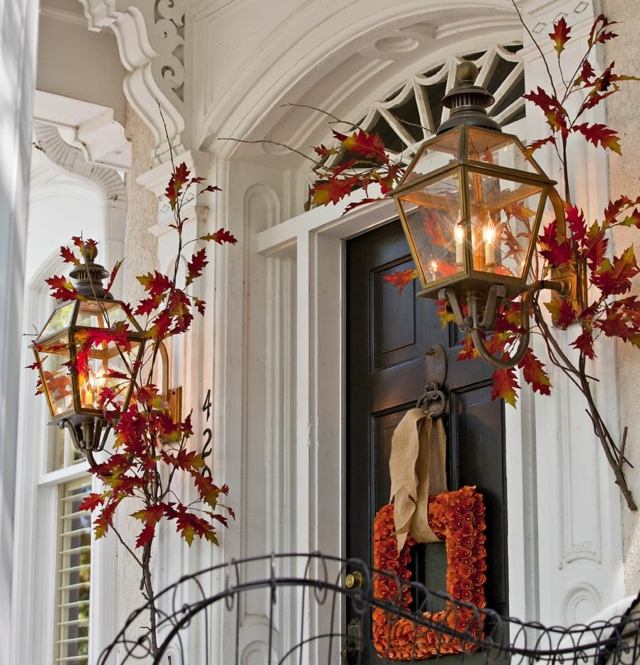 Indgang efterårskrans dekoration ideer smukt originalt