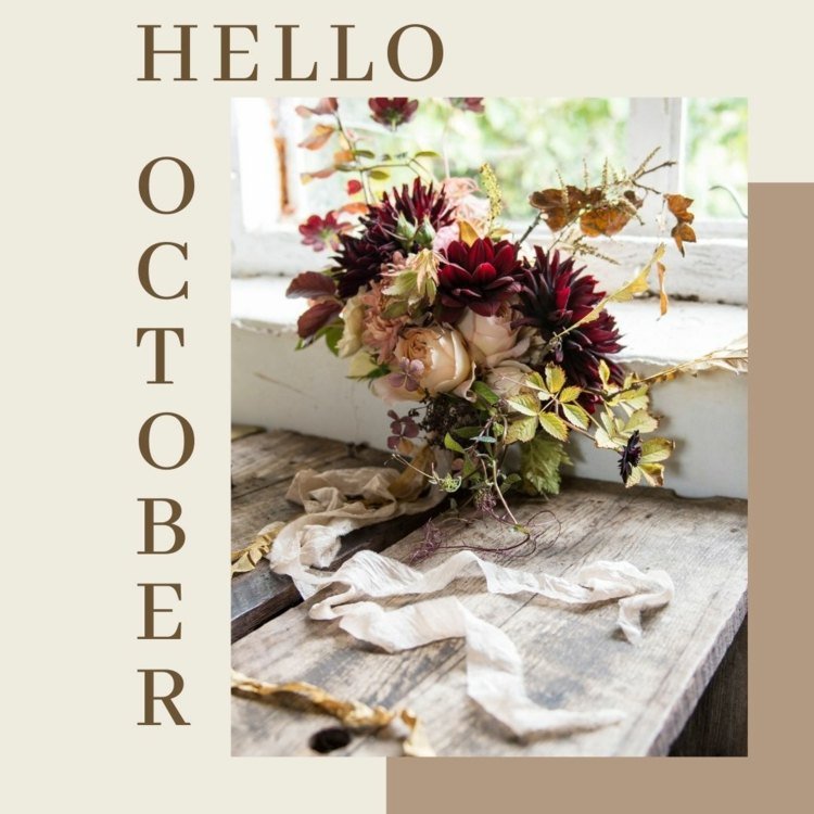 Velkommen oktober med et kort - Hej oktober