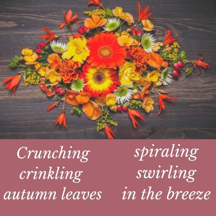 Efterårsblomster og børns digt på engelsk