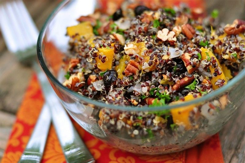 Efterårs salat græskar quinoa opskrift