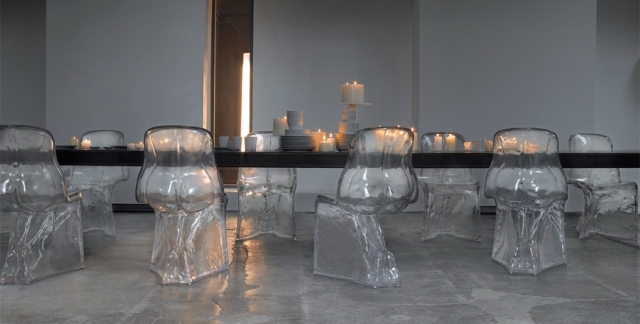 ham-hendes designer stole gennemsigtig polyethylen møbeldesign moderne