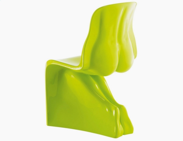 ham-hendes designer stole lavet af polyethylen limegrønne farver