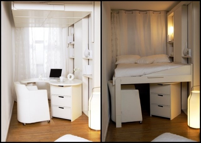 Loft-senge-voksne-lille-værelse-hvide-møbler