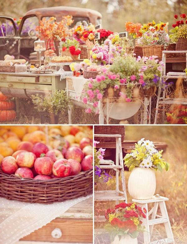 Æblehøst blomster træ skammel