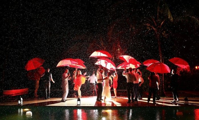 Gæster paraplyer ideer aften udenfor