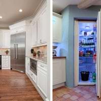 μεγάλο ψυγείο στην πρόσοψη της κουζίνας σε ανοιχτόχρωμη εικόνα