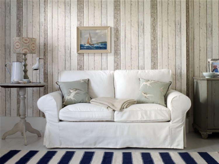 tapet-træ-træ optik-hvid-lys-vintage-sofa-polstring-landhus stil