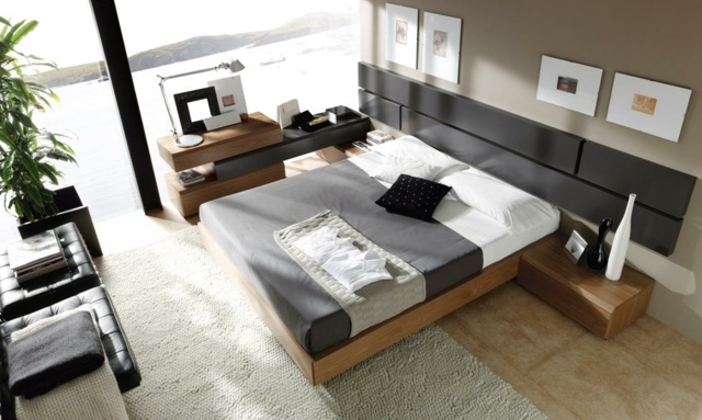 Soveværelse dekorere ideer grå seng hovedgærde Shaggy