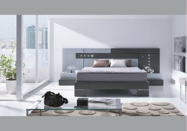 Soveværelse seng moderne minimalistisk møblering idé