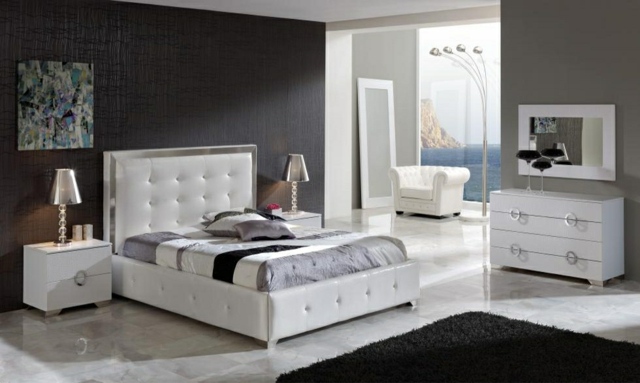 Soveværelses farver idé hvidt læderseng