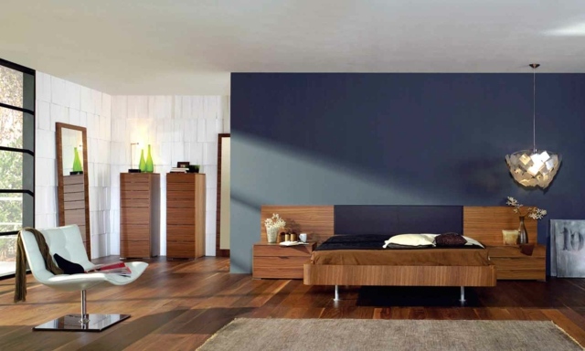 Soveværelse idé væg farve møbler seng hovedgærde