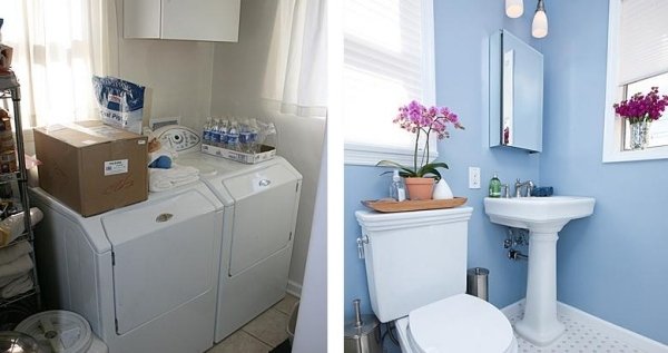 Badeværelsesrenoveringsideer før og efter billede
