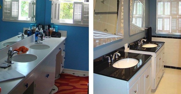 Badeværelsesideer før og efter fotos