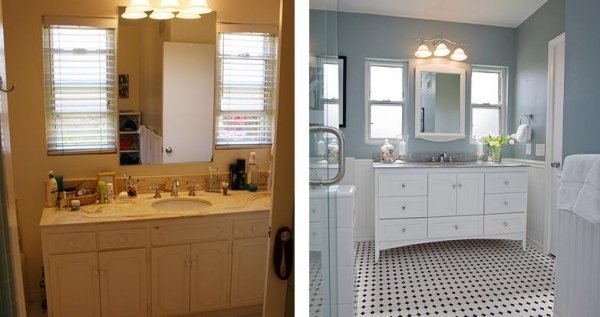 Renovering af badeværelsesfliser før og efter billeder