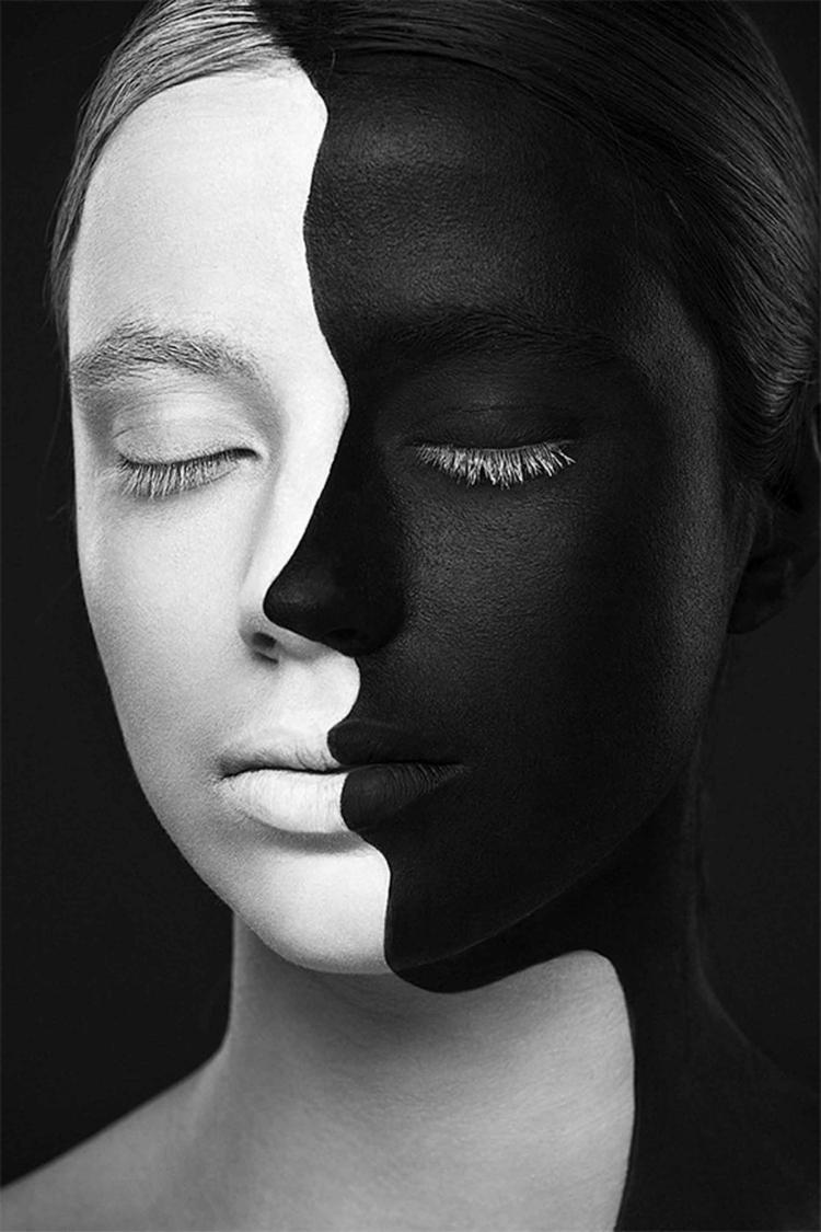 sort og hvid makeup ansigt makeup inspiration