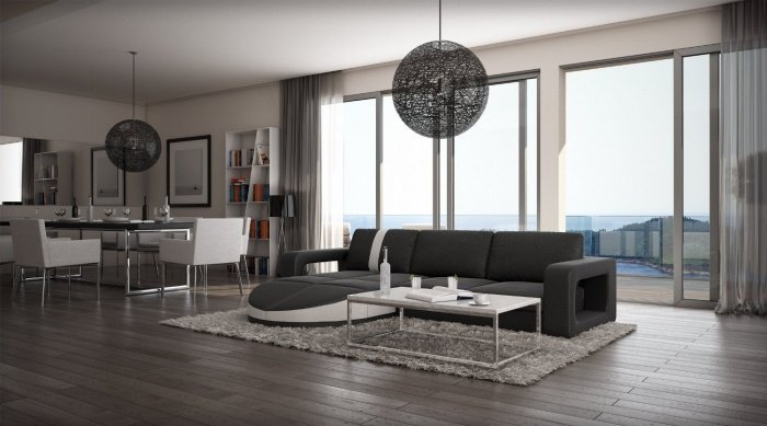 Designer-sofa-med-osmannisk-Galliano-sort-hvid-sedex-stue-møbler ideer