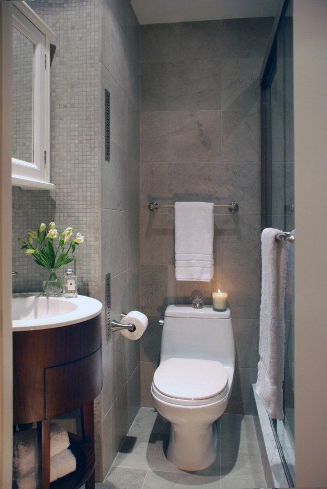 Ideer-til-små-badeværelser-plads-dygtigt-ved hjælp af-oval-vask-træ