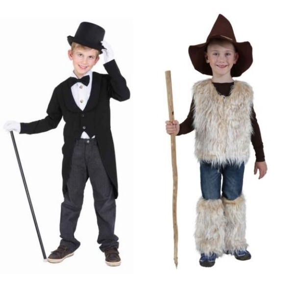 Idéer-Kostumer Mardi Gras-Børnedragt-Hyrde-Staff Hat Meshede strømper