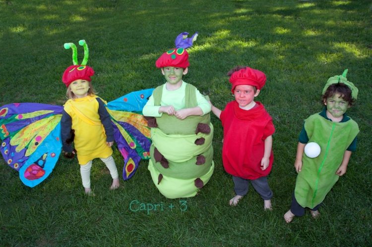 karneval-kostumer-til-børn-insekter-sommerfugl-larve-tomat
