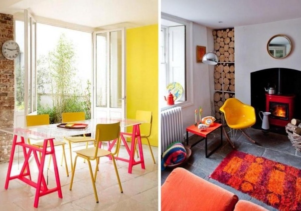 dekorere interiøret med farver fremhævende stole