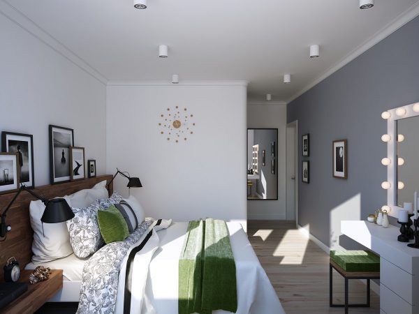 Este bine să diluați dormitorul alb cu accente luminoase: perne, elemente de decor
