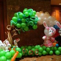 Figurine de iepuri din baloane