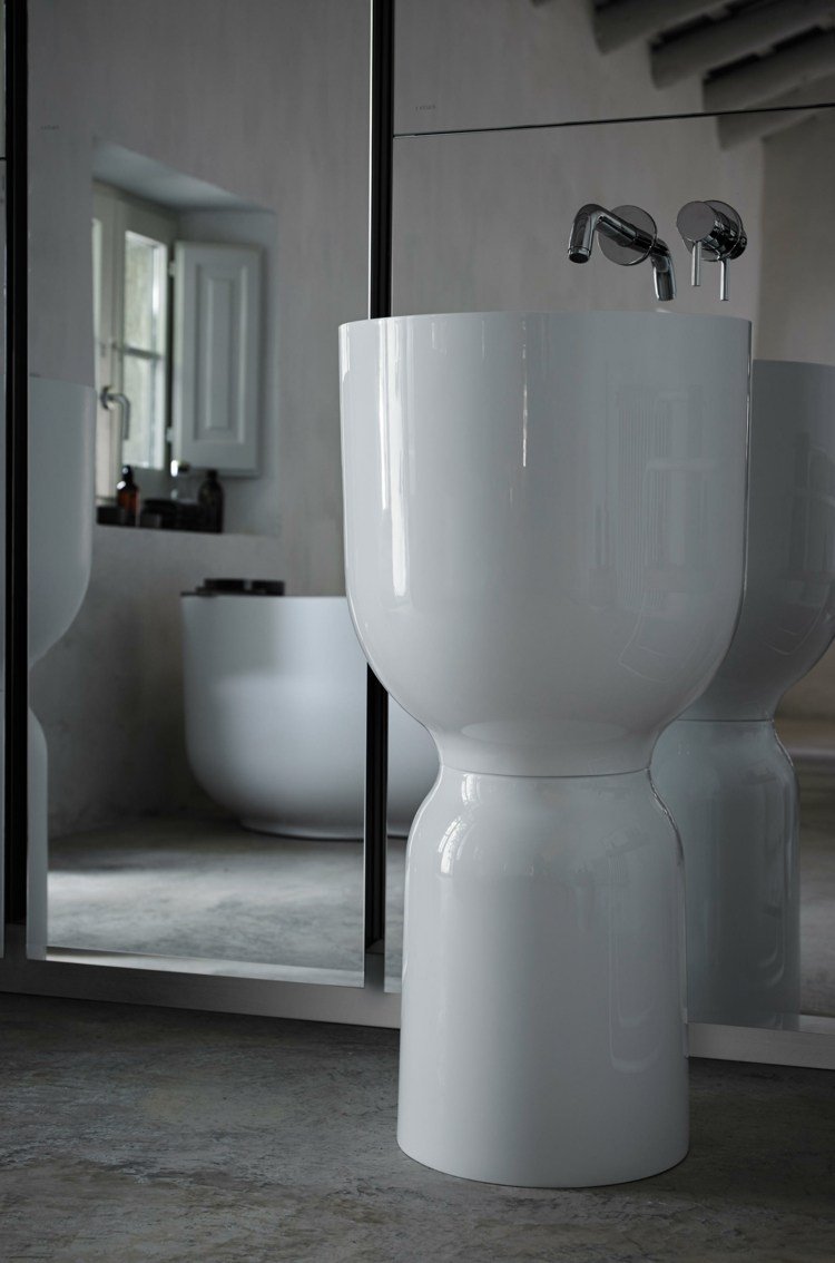 inbani origin collection set 1 badeværelsesmøbler håndvask hvid ceramilux
