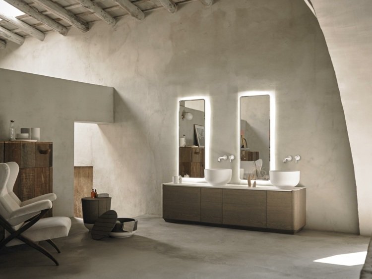 inbani origin collection set 4 moderne badeværelsesmøbler naturlige farvebestandige materialer