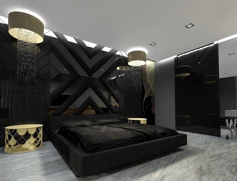 Interiør-ideer-soveværelse-seng-sengegavl-sorte-billeder