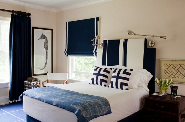 sort og hvid plissé persienner soveværelse