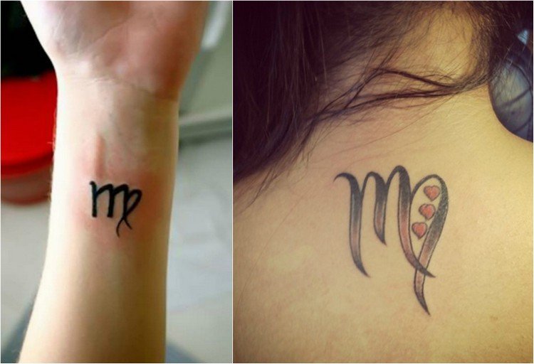 stjernetegn-tatovering-jomfru-symbol-håndled-hals-små-hjerter
