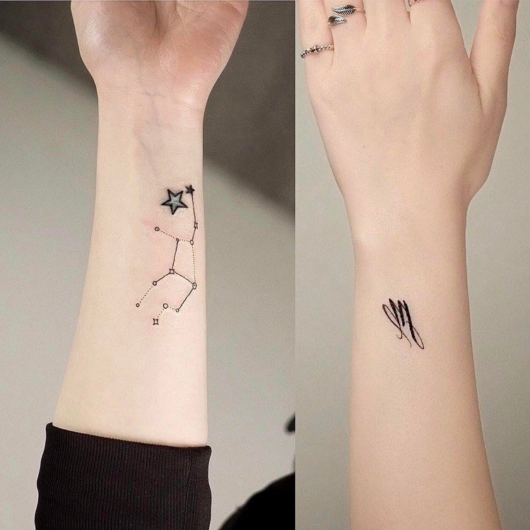 stjernetegn tatovering jomfruen konstellation underarm