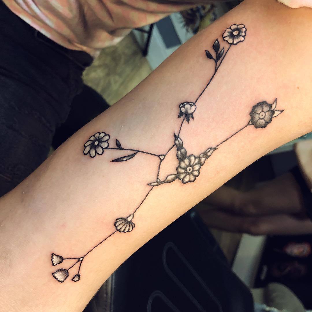 Stjernetegn tatovering stenbukken arm tatovering geometrisk mønster tatovering tendenser 2019 kvinder