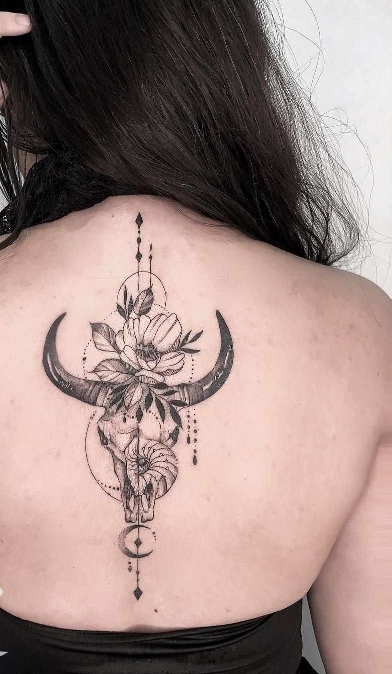 Zodiac tattoo taurus back tattoo mandala tattoo design tattoo trends 2019