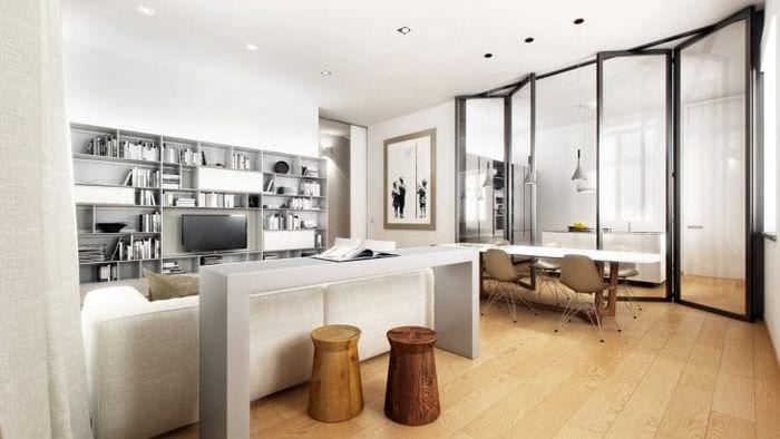 Moderný štýl minimalizmu do obývačky