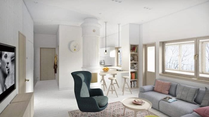 Stylový design obývacího pokoje v bílé barvě