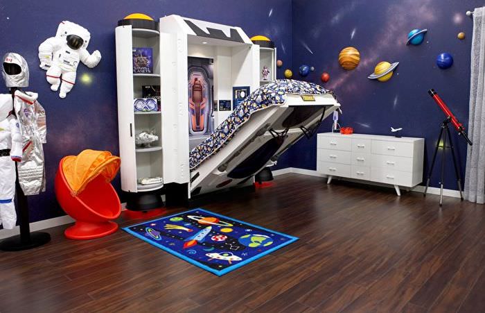 Gyerekszoba díszítése a csillagászatot kedvelő gyermek számára