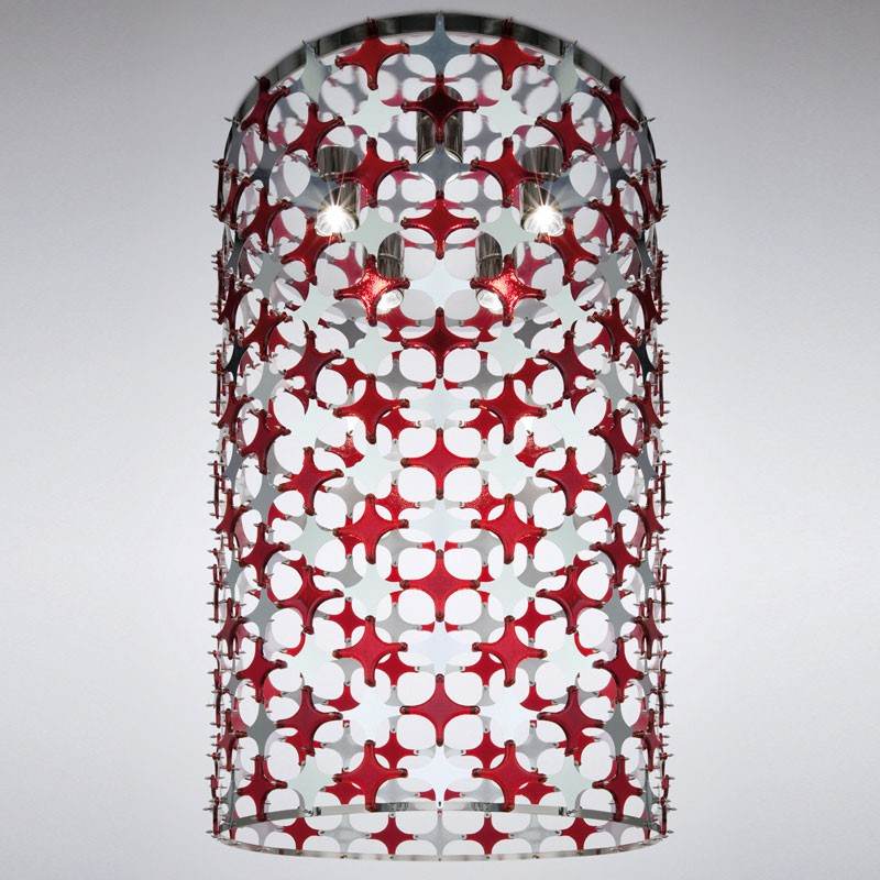 Designerlamper lavet af glas af La Murrina rødhvid