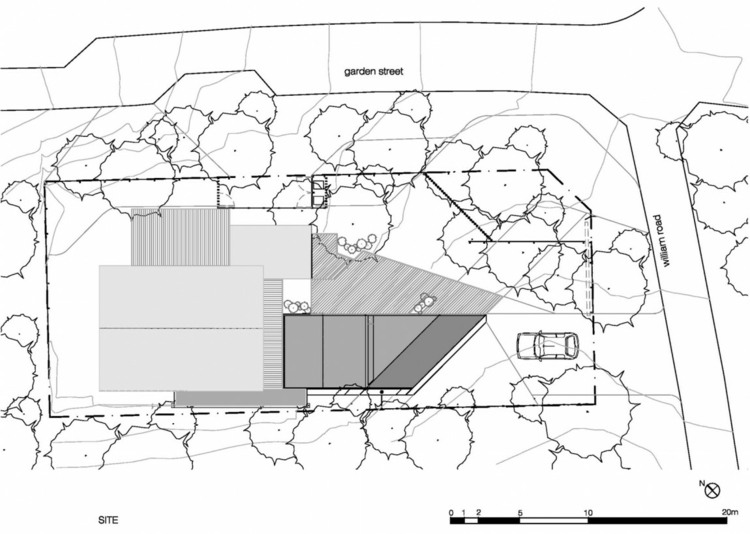 bungalow design moderne arkitektur beton træ skov