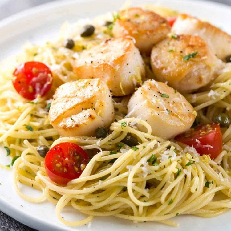 lavt kalorieindhold pasta til middag kammuslinger opskrifter