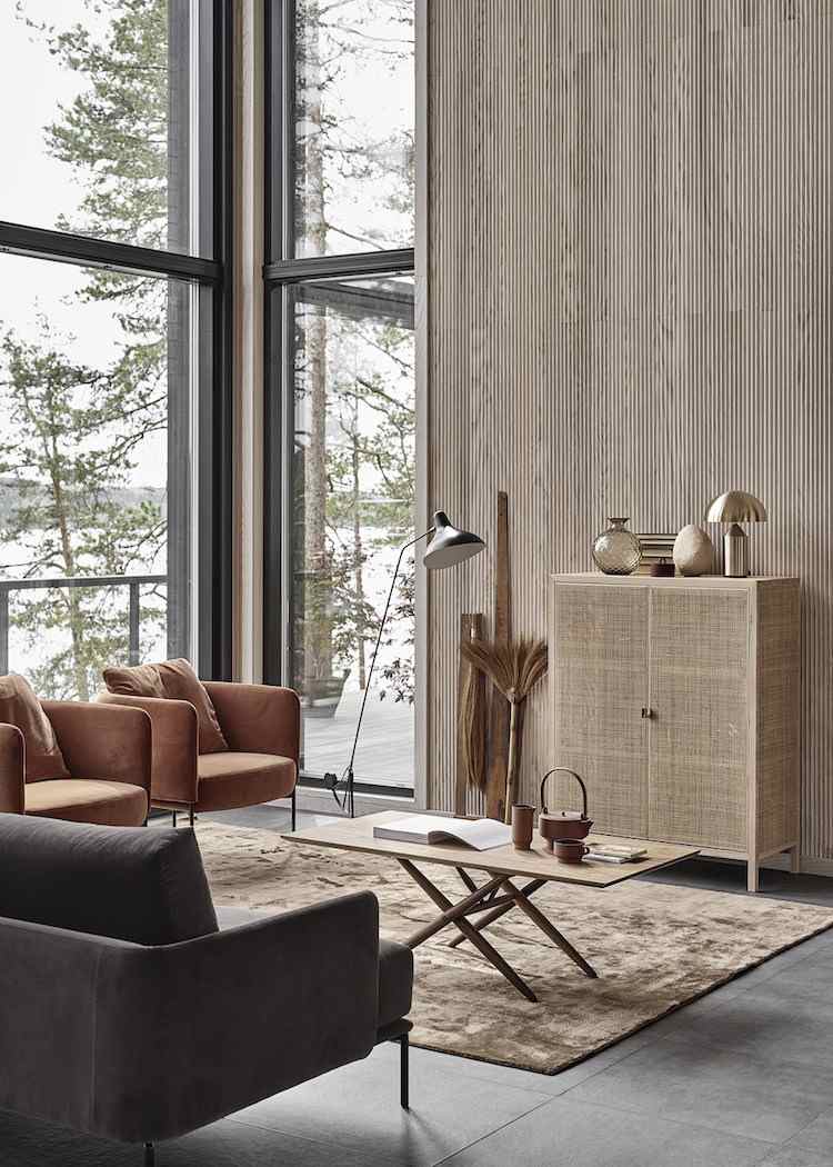 Japandi living trend 2021 vintage kommode i stuen