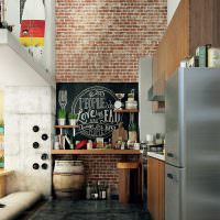 Köksdesign med kylskåp i rostfritt stål