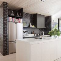 Черна тухла в дизайна на кухнята