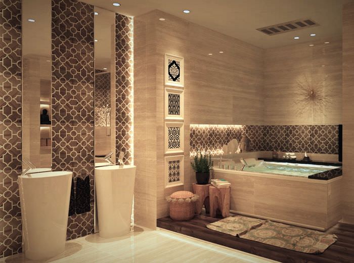 Kylpyhuoneen sisustus marokkolaiseen tyyliin