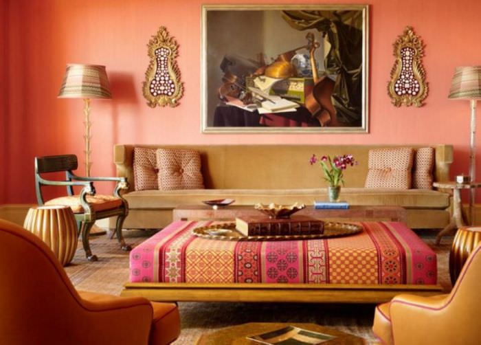 Εσωτερικά χρώματα σε σαλόνι σε στιλ Μαρόκου