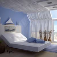 חדר שינה מודרני בסגנון ימי