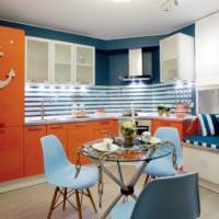 Oranžová farba v interiéri kuchyne