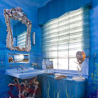 تصميم حمام جميل بألوان زرقاء