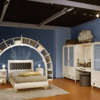 צבע כחול בעיצוב חדר השינה של בית פרטי